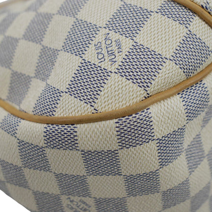 LOUIS VUITTON Galliera PM Damier Azur Shoulder Hobo Bag White
