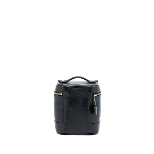 Chanel Vintage Vanity Case with Chain Caviar Black