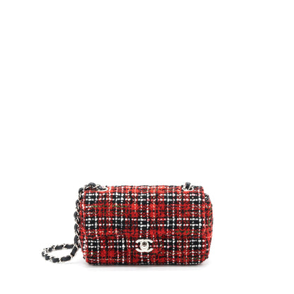 Chanel Mini Rectangular Flap Bag Tweed Red/ Black