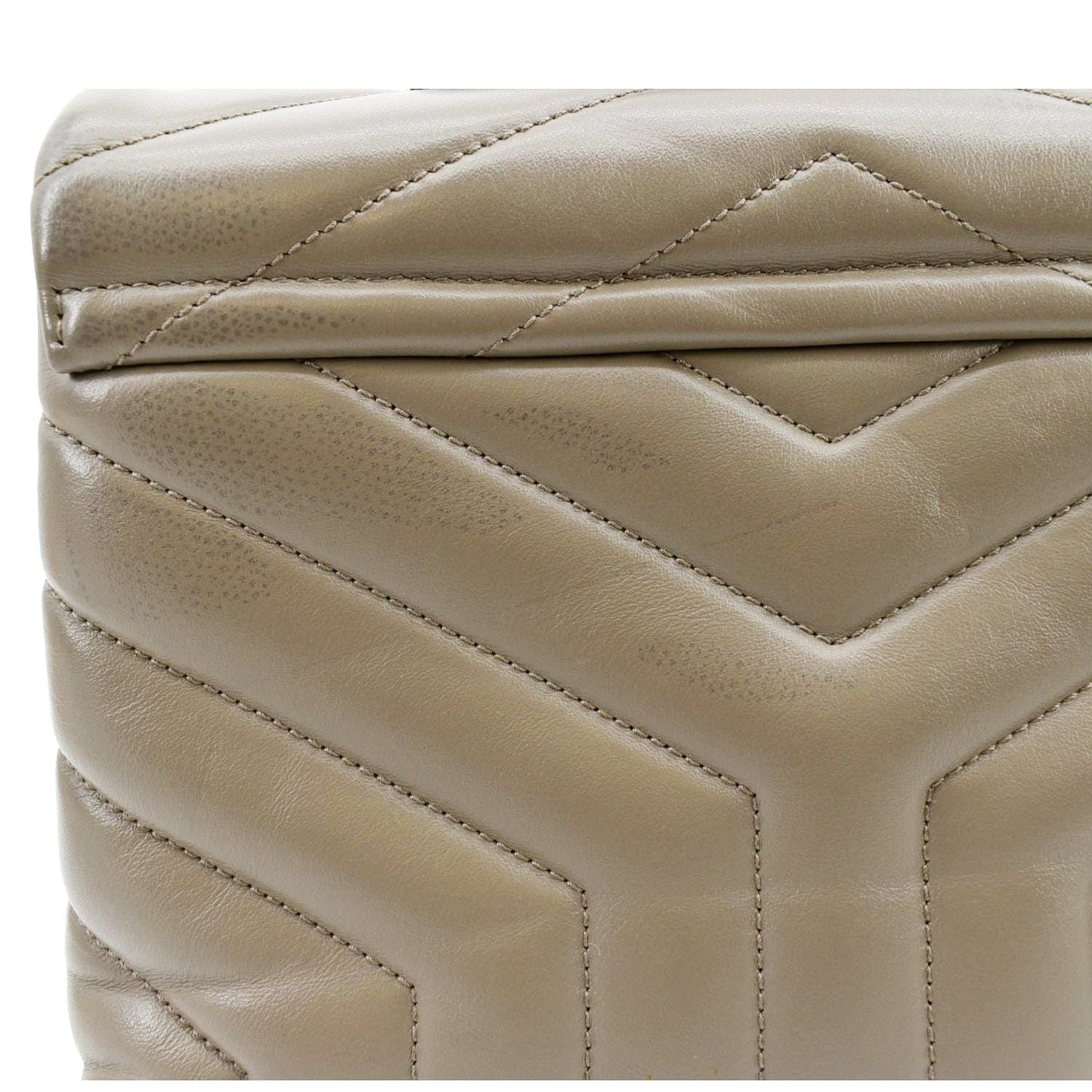 YVES SAINT LAURENT Small Loulou Quilted Leather Crossbody Bag Dark Beige