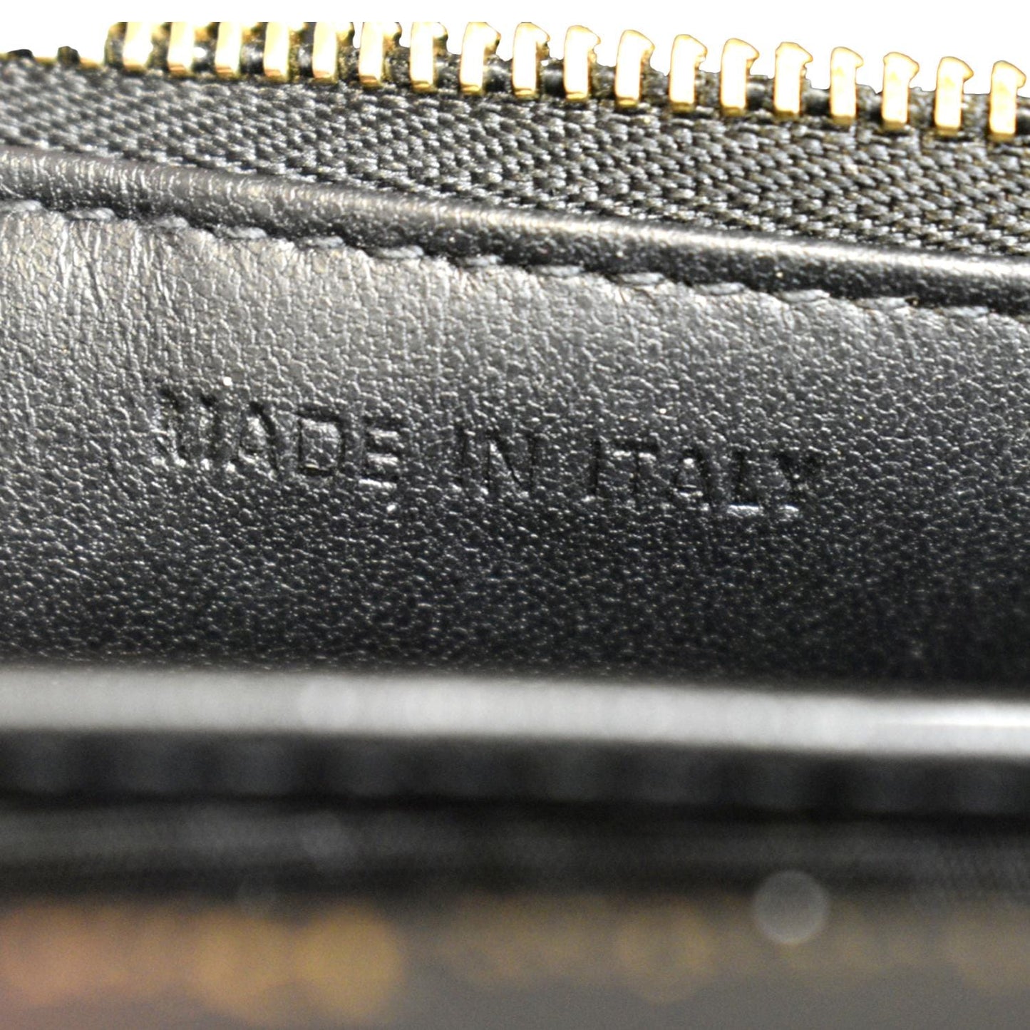 CHRISTIAN DIOR Lady Dior Leather Shoulder Chain Wallet Black