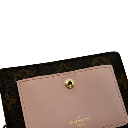 LOUIS VUITTON Juliette Monogram Canvas Wallet Rose pink