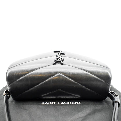 YVES SAINT LAURENT Loulou Toy Matelasse Leather Crossbody Bag Black