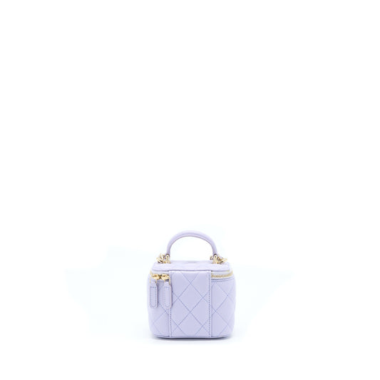 Chanel Top Handle Mini Vanity Case Light Purple L