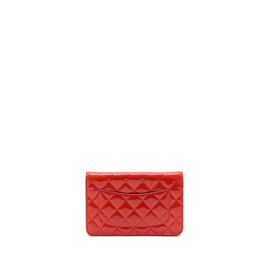 Chanel Classic Wallet On Chain Patent Red