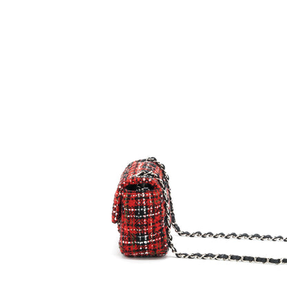 Chanel Mini Rectangular Flap Bag Tweed Red/ Black