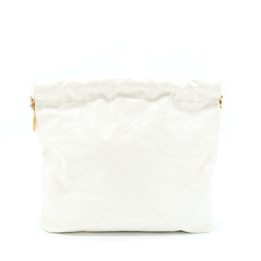 Chanel Small 22 Bag Shiny Calfskin White
