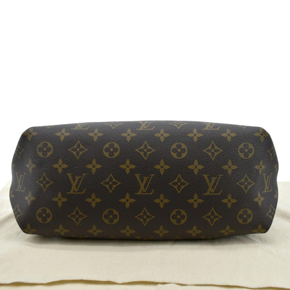 LOUIS VUITTON Flower Zipped MM Monogram Canvas Tote Bag Noir