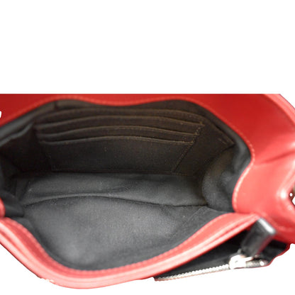 YVES SAINT LAURENT Loulou Toy Matelasse Leather Crossbody Bag Red