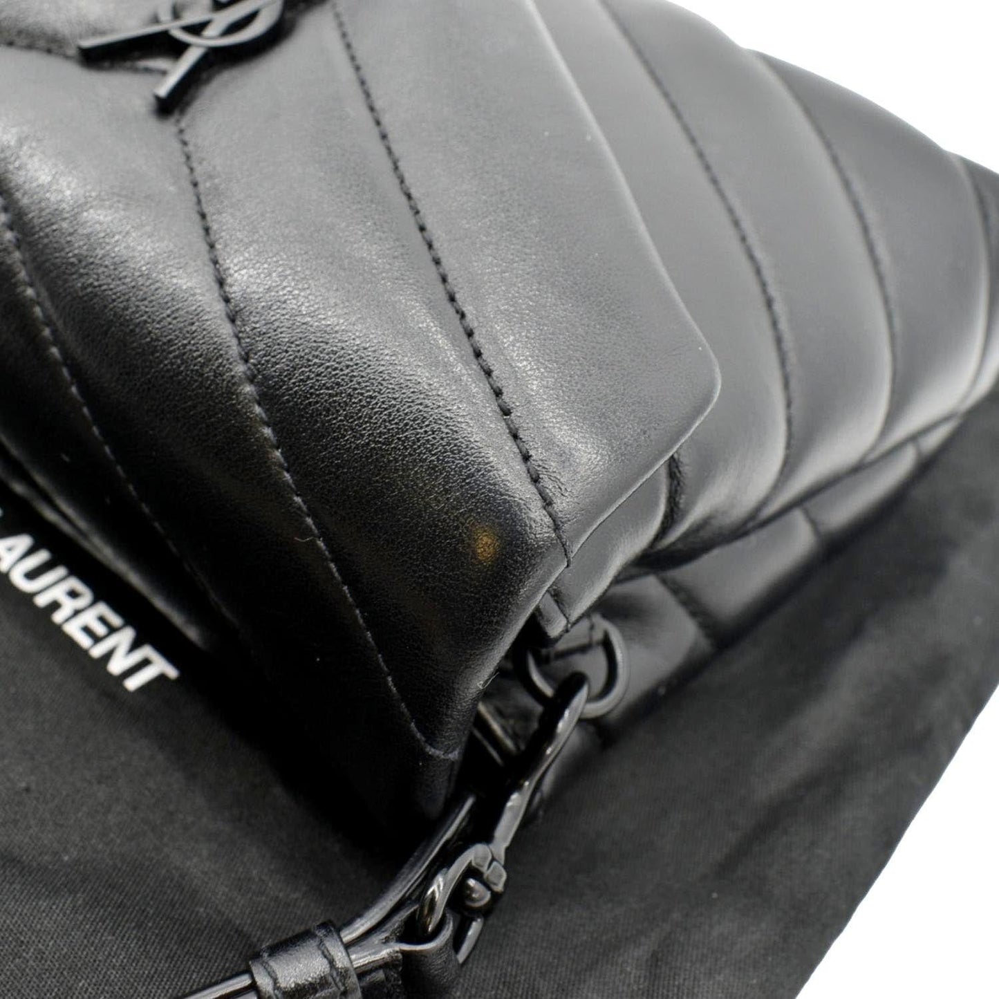 YVES SAINT LAURENT Loulou Toy Matelasse Leather Crossbody Bag Black
