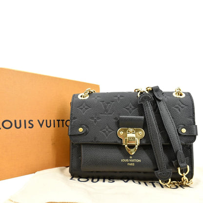 LOUIS VUITTON Vavin BB Monogram Empreinte Leather Shoulder Bag Black