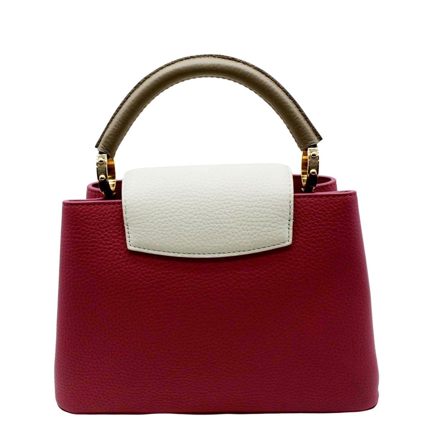 LOUIS VUITTON Capucines BB Leather Satchel Bag Scarlet Red