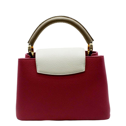 LOUIS VUITTON Capucines BB Leather Satchel Bag Scarlet Red