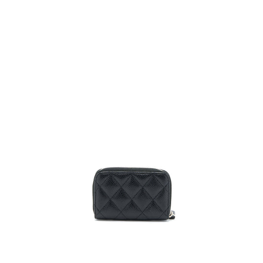 Chanel Small Zip Card Holder Caviar Black