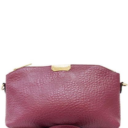 BURBERRY Embossed Leather Chichester Crossbody Bag