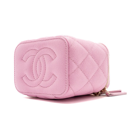 Chanel mini vanity with chain caviar light pink  (Microchip)