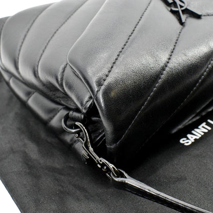 YVES SAINT LAURENT Loulou Toy Matelasse Leather Crossbody Bag Black