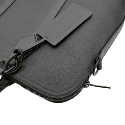 LOUIS VUITTON Takeoff Aerogram Grained Calf Leather Briefcase Black