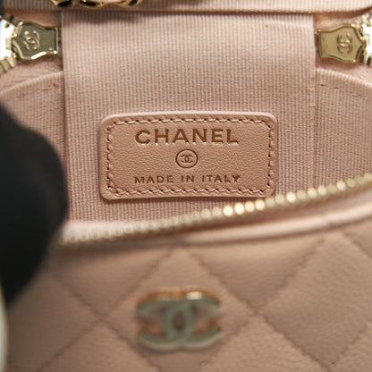Chanel 22C Vertical vanity with chain Caviar beige L