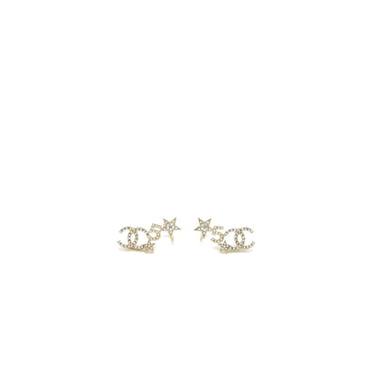 Chanel CC Logo, No 5, And Star Earrings Silver Tone