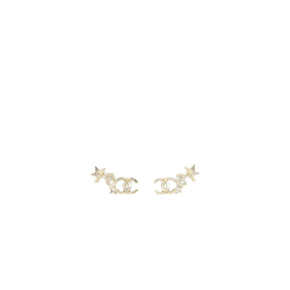 Chanel CC Logo, No 5, And Star Earrings Silver Tone