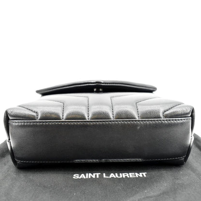 YVES SAINT LAURENT Loulou Toy Matelasse Leather Crossbody Bag Black