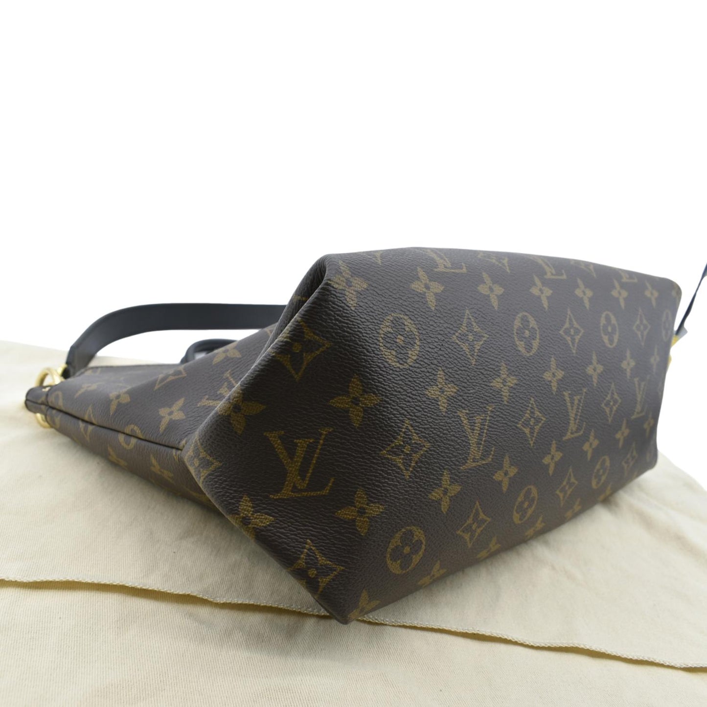 LOUIS VUITTON Flower Zipped MM Monogram Canvas Tote Bag Noir