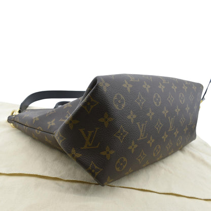 LOUIS VUITTON Flower Zipped MM Monogram Canvas Tote Bag Noir
