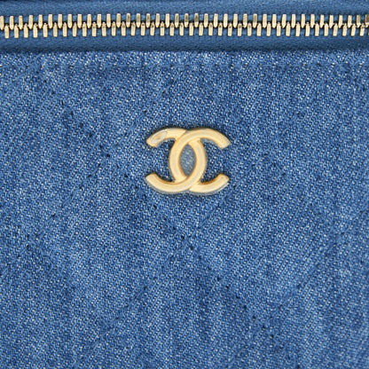 Chanel 22C Pearl Crush mini Vanity with Chain Denim