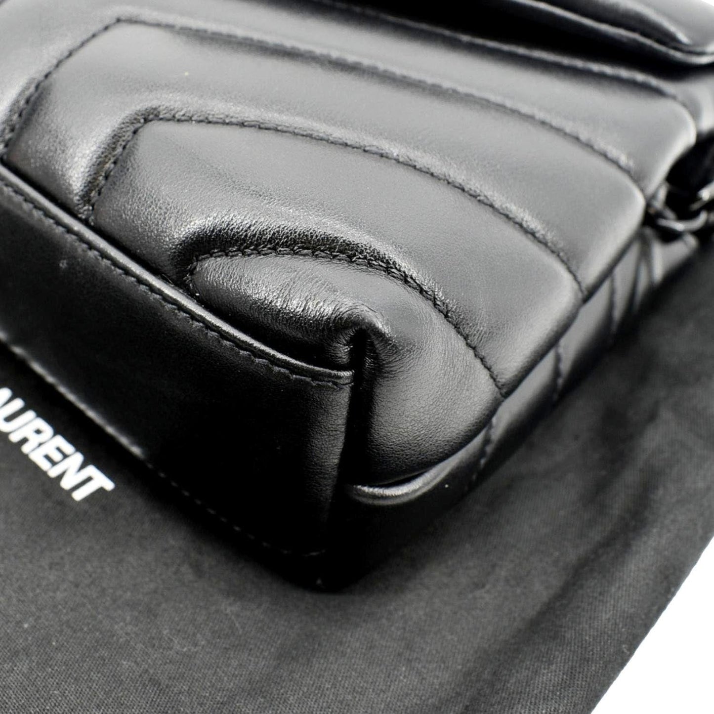 YVES SAINT LAURENT Loulou Toy Matelasse Leather Crossbody Bag Black