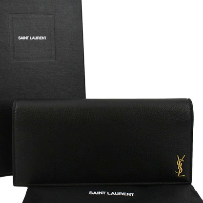 YVES SAINT LAURENT Flap Leather Wallet Black