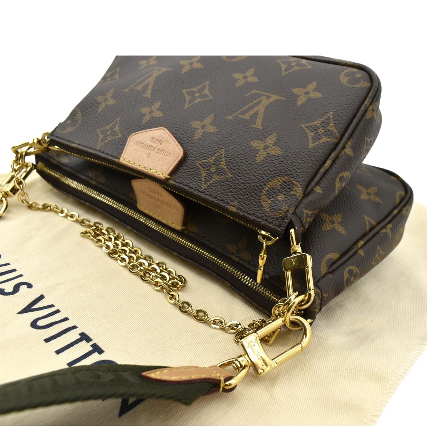 LOUIS VUITTON Multi Pochette Accessoires Monogram Canvas Shoulder Bag Khaki