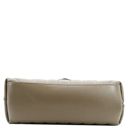 YVES SAINT LAURENT Small Loulou Quilted Leather Crossbody Bag Dark Beige