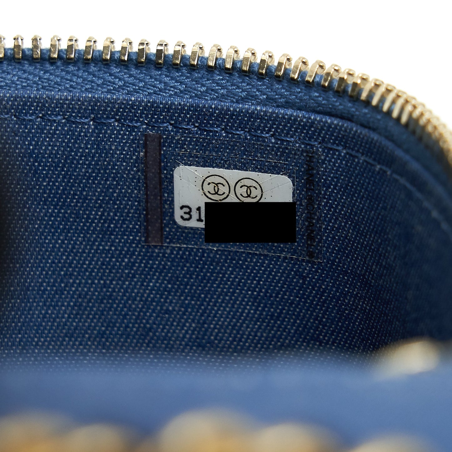 Chanel 22C Pearl Crush mini Vanity with Chain Denim