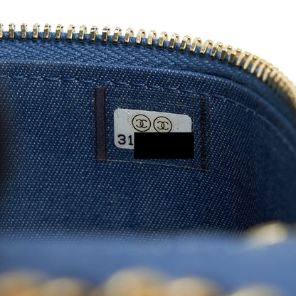 Chanel 22C Pearl Crush mini Vanity with Chain Denim