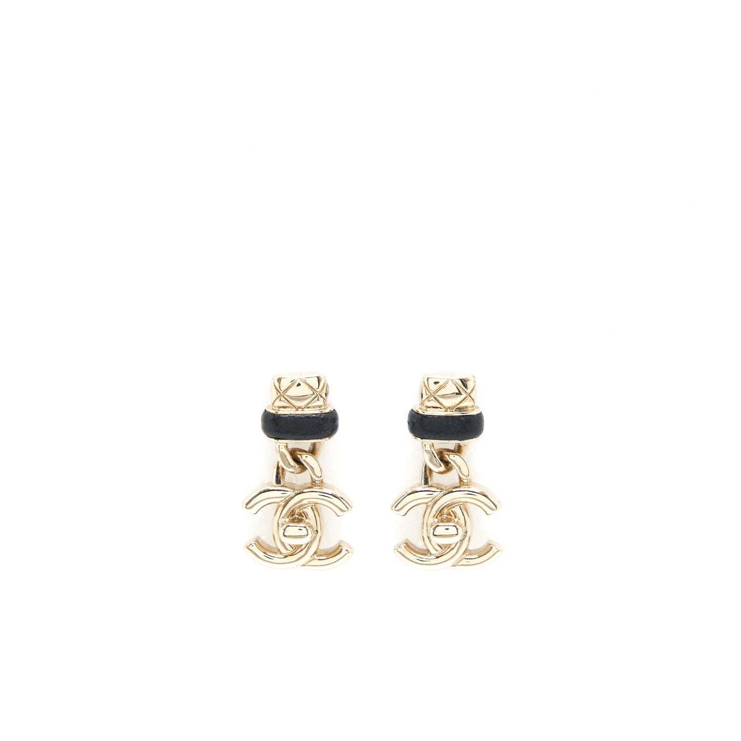 Chanel CC Logo Drop Earrings