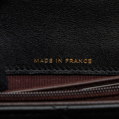 Chanel classic long flap wallet lambskin black  (microchip)