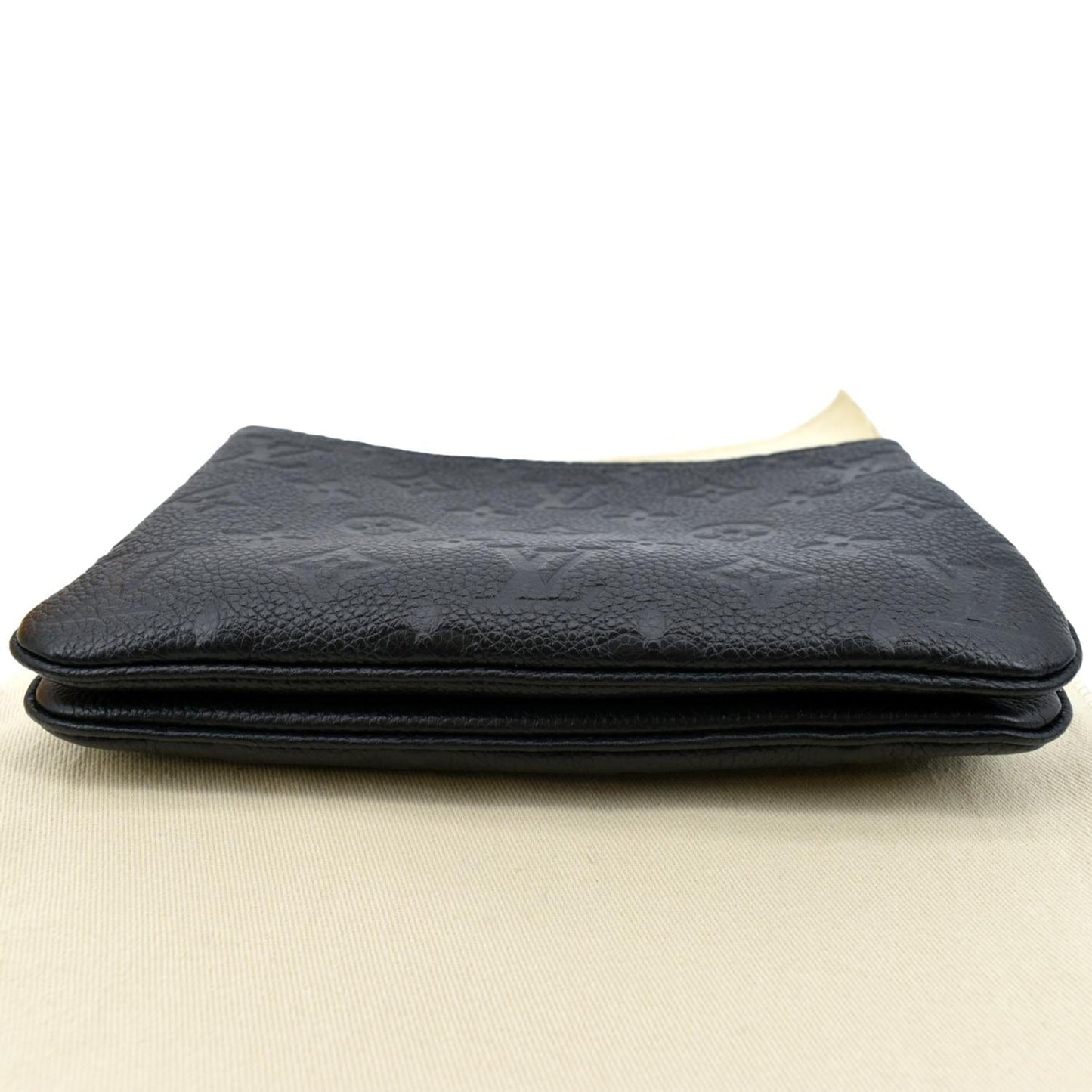 LOUIS VUITTON Double Zip Pochette Monogram Empreinte Crossbody Bag Black