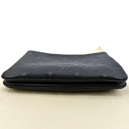 LOUIS VUITTON Double Zip Pochette Monogram Empreinte Crossbody Bag Black