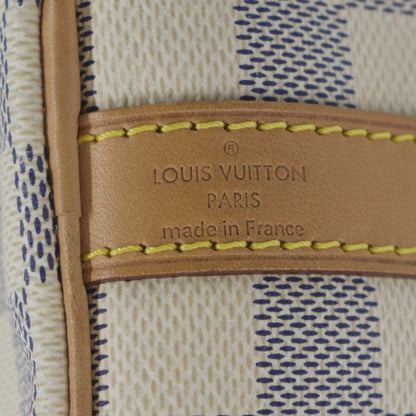 LOUIS VUITTON Speedy 25 Bandouliere Damier Azur Satchel Bag White