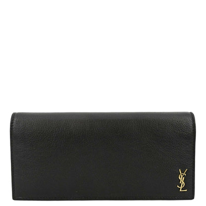 YVES SAINT LAURENT Flap Leather Wallet Black