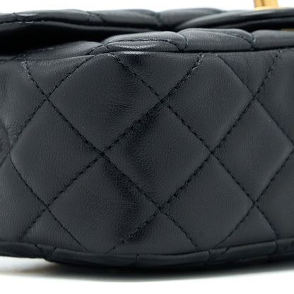 Chanel Pearl Crush Mini Rectangular Lambskin Black Brushed  (Microchip)