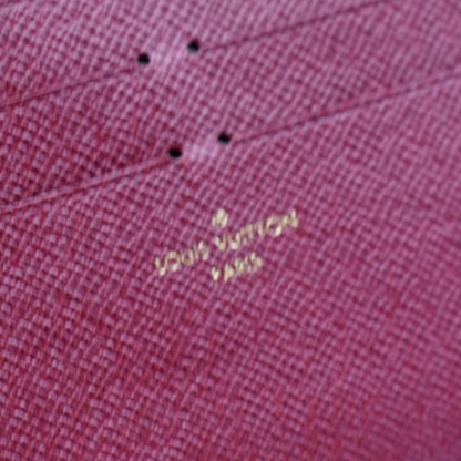 LOUIS VUITTON Insert Pouch Leather Card Holder Red