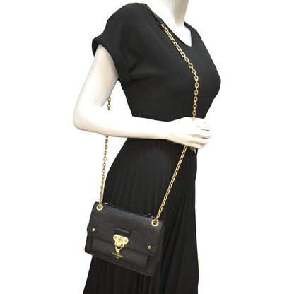 LOUIS VUITTON Vavin BB Monogram Empreinte Leather Shoulder Bag Black