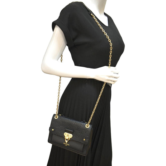 LOUIS VUITTON Vavin BB Monogram Empreinte Leather Shoulder Bag Black