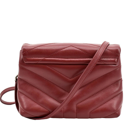 YVES SAINT LAURENT Loulou Toy Matelasse Leather Crossbody Bag Red