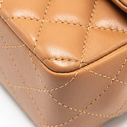 Chanel 22s Mini Rectangular Flap Bag Lambskin Caramel L (microchip)