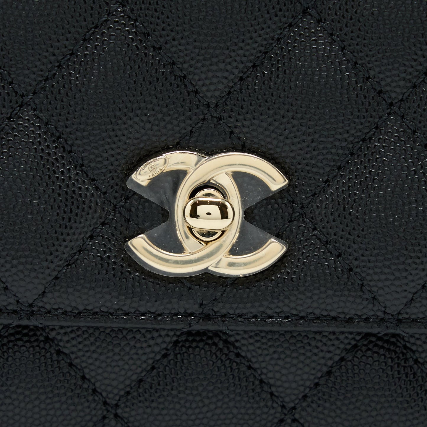 Chanel Mini Coco Handle Bag With Dark Red Handle Caviar Black L(Microchip)