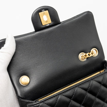 Chanel 25P Camellia Adjustable Chain Flap Bag Lambskin Black (microchip)