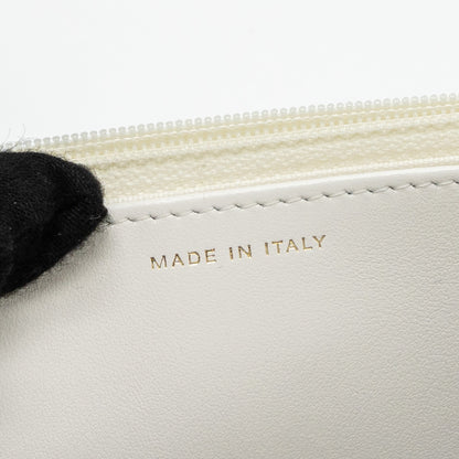 CHANEL BOY WALLET ON CHAIN CAVIAR WHITE L (Microchip)